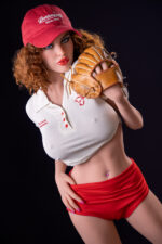 lockiges Braune Haar TPE Sex Puppe