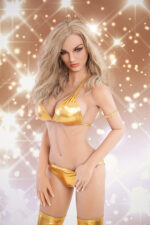 Realistische Lovedoll im goldenen Dessous