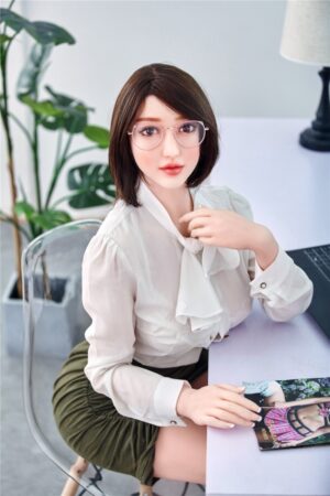 Weibliche sexpuppe mit Brille