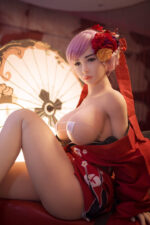 Real sexpupe mit hellrosa Haaren