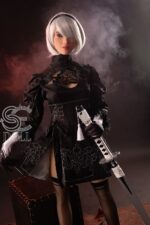 Real doll puppe mit verbundenen Augen
