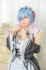 Kurze blaue Haare Sexpuppem Lebensecht